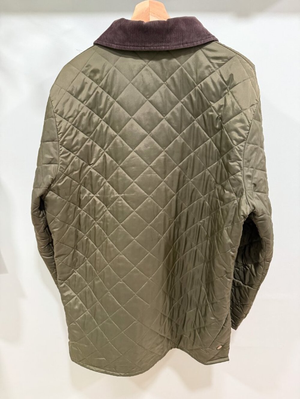 Barbour Liddesdale Quilted Jacket Olive Green Men’s (MQU0001) Corduroy Collar - Picture 2 of 7
